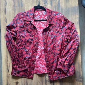 Artsy Red Floral Reversible Jacket